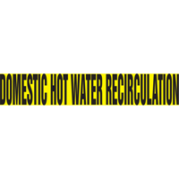 Accuform NMC RPK281SSD Marqueur de tuyau "Domestic Hot Water Recirculation", Autocollant, 2-1/2" h x 12" la, Noir sur jaune