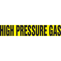 Accuform NMC RPK403SSD "High Pressure Gas" Pipe Markers, Self-Adhesive, 2-1/2" H x 12" W, Black on Yellow