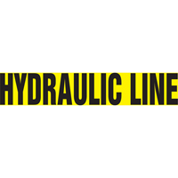 Accuform NMC RPK439SSB "Hydraulic Line" Pipe Marker, Self-Adhesive, 1-1/2" H x 8" W, Black on Yellow