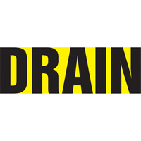 Accuform NMC RPK293STF Marqueur de tuyau "Drain" Snap Tite, &agrave; pression, 25" h x 12" la, Noir sur jaune