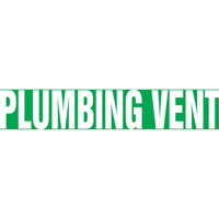 Accuform NMC RPK567STF Marqueur de tuyau "Plumbing Vent" Snap Tite, &agrave; pression, 25" h x 12" la, Blanc/vert