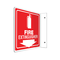 Accuform NMC PSP729 Enseigne Projection  Fire Extinguisher , 8" x 8", Plastique, Anglais avec pictogramme