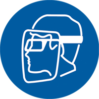 Face Shield Pictogram Labels, Vinyl, Roll, 4" L x 4" W  SAX258 | TENAQUIP