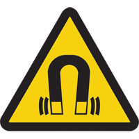 Accuform Signs LSGW1744 Magnetic Field ISO Warning Safety Labels, 4" x 4", Vinyl, Pictogram
