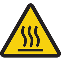 Accuform NMC LSGW1872 Hot Surface ISO Warning Safety Labels, 2" x 2", Vinyl, Pictogram