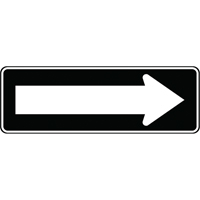 Accuform NMC FRR120RA Panneau de circulation sens unique, 36" x 12", Aluminium, Pictogramme