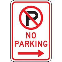 Accuform Signs FRP119RA "No Parking" Sign, 18" x 12", Aluminum, English with Pictogram
