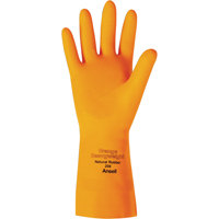 Orange Heavyweight 208 Series Gloves, Size Small/7, 13" L, Rubber Latex, Flock-Lined Inner Lining, 29-mil SAX914 | TENAQUIP
