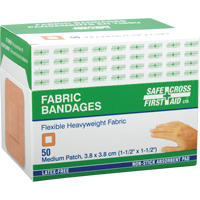 Safecross 03570 Bandages, Rectangular/Square, 1-1/2", Fabric, Non-Sterile