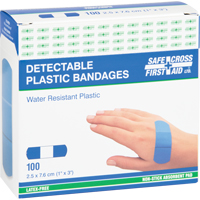 Safecross 03358 Bandages, Rectangulaire/carr&eacute;e, 3", Plastique d&eacute;tectable, St&eacute;rile