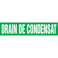 Accuform Signs CRPK234SSH Marqueur de tuyau "Drain de Condensat", Autocollant, 4" h x 24" la, Blanc/vert