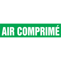 Accuform Signs CRPK226SSA "Air Comprim&eacute;" Pipe Marker, Self-Adhesive, 1" H x 8" W, White on Green