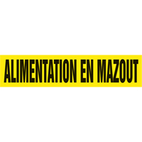 Accuform Signs CRPK544SSD Marqueurs de tuyau "Alimentation En Mazout", Autocollant, 2-1/2" h x 12" la, Noir sur jaune