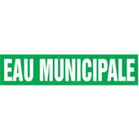 Accuform NMC CRPK215STA Marqueur de tuyau "Eau Municipale" Snap Tite, &agrave; pression, 6" h x 8" la, Blanc/vert
