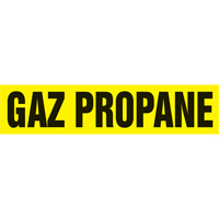Accuform NMC CRPK585SSB "Gaz Propane" Pipe Marker, Self-Adhesive, 1-1/2" H x 8" W, Black on Yellow