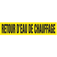 Accuform Signs CRPK391SSD Marqueurs de tuyau "Retour d'Eau Chaude de Chauffage", Autocollant, 2-1/2" h x 12" la, Noir sur jaune