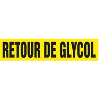Accuform Signs CRPK365SSB Marqueur de tuyau "Retour de Glycol", Autocollant, 1-1/2" h x 8" la, Noir sur jaune