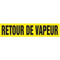 Accuform NMC CRPK669SSD Marqueurs de tuyau "Retour de Vapeur", Autocollant, 2-1/2" h x 12" la, Noir sur jaune
