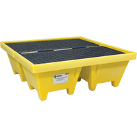 Enpac 5001-YE-D Poly-Spillpallet 6000 With Drain, 83 US gal. Spill Capacity, 50" x 50" x 17"
