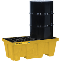 Justrite 28624 EcoPolyBlend Spill Control Pallets - With Drain, 66 US gal. Spill Capacity, 49" x 25" x 18"