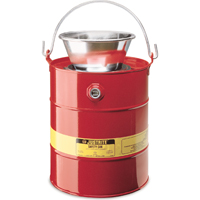 Justrite 10905 Drain Can, Steel, 5 US gal., Red, FM Approved