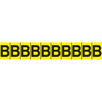 Accuform NMC NCH601EYL Rep&egrave;res adh&eacute;sifs &agrave; lettres individuelles, E, 1" h, Noir sur jaune