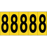 Accuform NMC NCH6048YL Individual Adhesive Number Markers, 8, 3-7/8" H, Black on Yellow