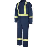 Bulwark CLBCNV-RG-50 Flame-Resistant Coveralls with Reflective Trim, Size 50, Navy Blue, 12.2 cal/cm²