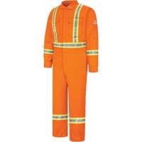 Bulwark CLBCOR-RG-52 Flame-Resistant Coveralls with Reflective Trim, Size 52, Orange, 12.2 cal/cm²