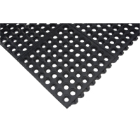 Produits de sécurité Zenith SDL865 Tapis modulaire antifatigue, Nid d'abeilles, 3' x 3' x 1/2", Noir, Caoutchouc naturel