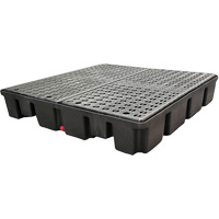Black Diamond 5400-BD-D Nestable Spill Pallet With Drain, 66 US gal. Spill Capacity, 49" x 49" x 10.5"