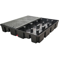 Black Diamond 5400-BD-D Nestable Spill Pallet With Drain, 66 US gal. Spill Capacity, 49" x 49" x 10.5"