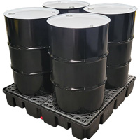 Black Diamond 5400-BD-D Nestable Spill Pallet With Drain, 66 US gal. Spill Capacity, 49" x 49" x 10.5"