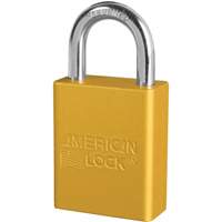 Master Lock A1105KAS12YLW Anodized Padlock, Safety Padlock, Keyed Alike, Aluminum, 1-1/2" Width
