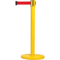 Zenith Safety Products SDN312 Free-Standing Crowd Control Barrier, Steel, 35" H, Red Tape, 7' Tape Length