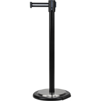 Zenith Safety Products SDN332 Free-Standing Crowd Control Barrier, Steel, 35" H, Black/White Tape, 7' Tape Length