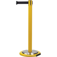 Zenith Safety Products SDN334 Free-Standing Crowd Control Barrier, Steel, 35" H, Black Tape, 7' Tape Length