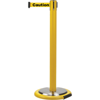 Zenith Safety Products SDN335 Free-Standing Crowd Control Barrier, Steel, 35" H, Yellow Tape, 7' Tape Length