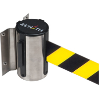 Produits de sécurité Zenith SDN567 Barri&egrave;re &agrave; fixation murale, Acier, Fixation par vis, 7', Ruban Noir/Jaune