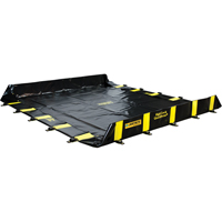 Justrite 28519 Rigid-Lock QuickBerm&reg;, 745 US gal. Capacity, 10' W x 10' L x 12" H, Stake Wall