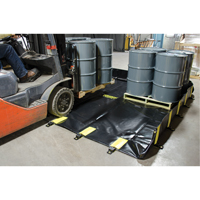 Justrite 28519 Rigid-Lock QuickBerm&reg;, 745 US gal. Capacity, 10' W x 10' L x 12" H, Stake Wall