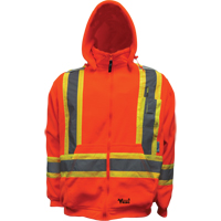 Viking 6420JO-L Safety Fleece Hoodie, Fleece/Polyester, Large, Orange