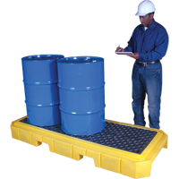Ultratech 9626 Spill Pallet Plus Without Drain, 66 US gal. Spill Capacity, 83" x 34.5" x 8.75"