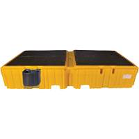 Ultratech 1145 Ultra-Twin IBC Spill Pallet&reg; with Drain, 535 US gal. Spill Capacity, 124.5" x 61.625" x 22"