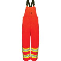 Viking 6055FRPO-L Hi-Vis FR/PU Safety Rain Bib Pants, Large, High Visibility Orange