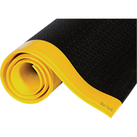 Mat Tech TP83824YBSM-12 Tuff-Spun&reg; Mats, Pebbled, 2' x 12' x 3/8", Black/Yellow, PVC Sponge
