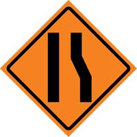 CCI Canada 07-800-0135-L Merge Left Roll-Up Traffic Sign, 29-1/2" x 29-1/2", Vinyl, Pictogram