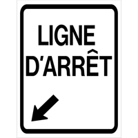 CCI Canada 07-800-35102 Enseigne enroulable de circulation  Ligne d'Arr&ecirc;t , 23-3/5" x 29-1/2", Vinyle, Français avec pictogramme