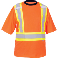 Safety T-Shirt, Polyester, Large, High Visibility Orange  SDP403 | TENAQUIP