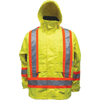 Manteau de sécurité, Polyester/Polyuréthane, Jaune lime haute visibilité, Petit SDP412 | TENAQUIP